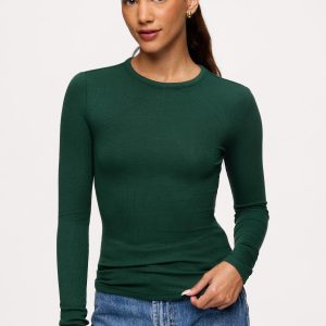 Slinky Rib Long Sleeve Shirt | Hunter