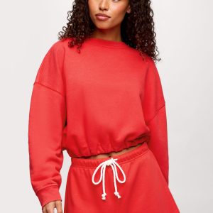 Vintage Fleece Cinch Waist Sweatshirt | Hibiscus
