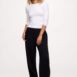 Core Fleece Wide Leg Sweatpant | Black