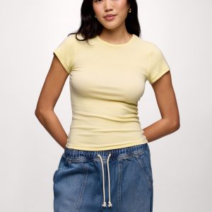 Slinky Rib Tee | Lemon