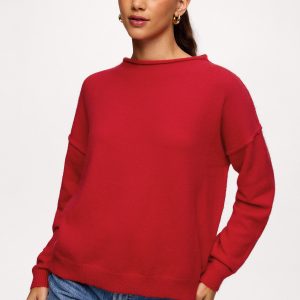 Cozy Knit Mockneck Sweater | Chili